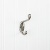 Elements By Hardware Resources 3-3/8" Satin Nickel Small Transitional Double Prong Wall Mounted Hook YD40-337SN